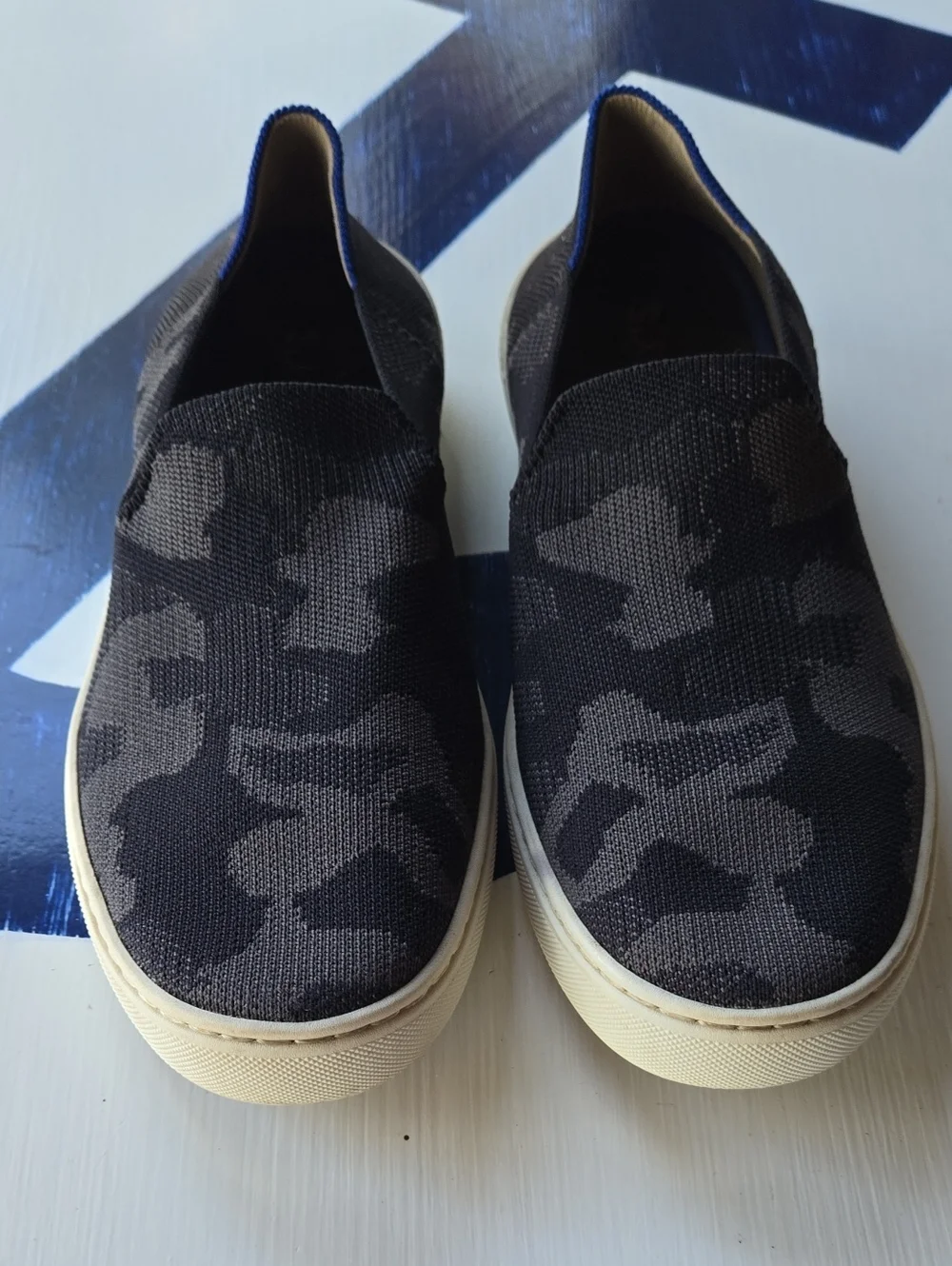 Rothy's The Original Gray Camo Slip-on Sneaker Size 9